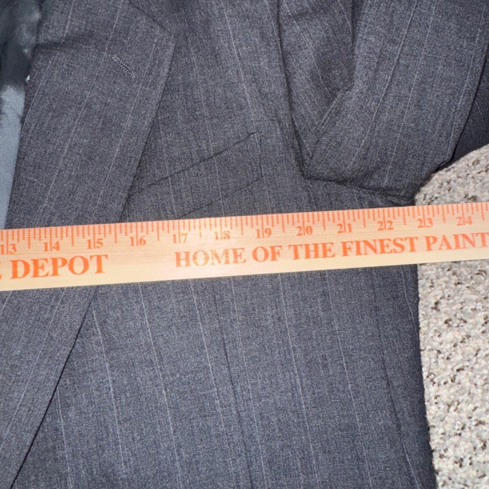 Valentino Uomo 46L Neiman Marcus Vintage Wool Pinstripe Blazer Gray Mens Italy - Picture 2 of 9